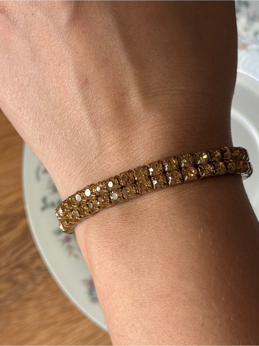 Vintage stretch rhinestone bracelet